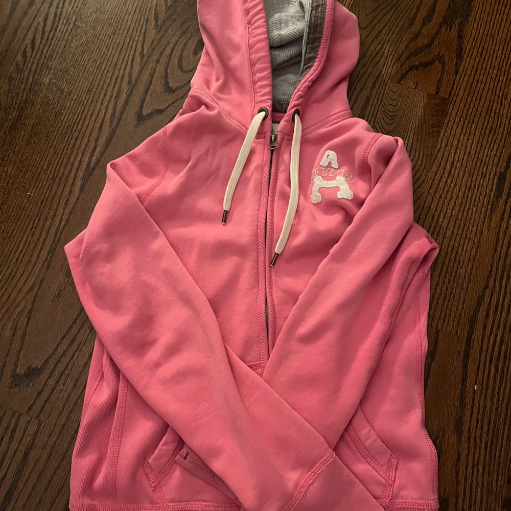 Abercrombie & Fitch Pink Y2K Zip-Up Hoodie with Logo